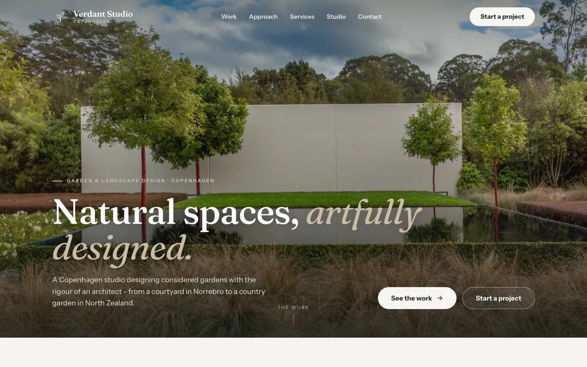 Verdant Studio website - garden & landscape design homepage